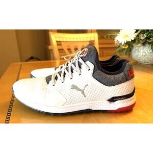 PUMA Proadapt Alphacat White & Gray Mens 11.5 Golf Shoes EUC !